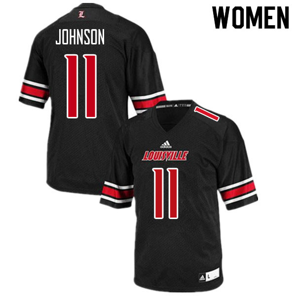 Women #11 Josh Johnson Louisville Cardinals College Football Jerseys Sale-Black